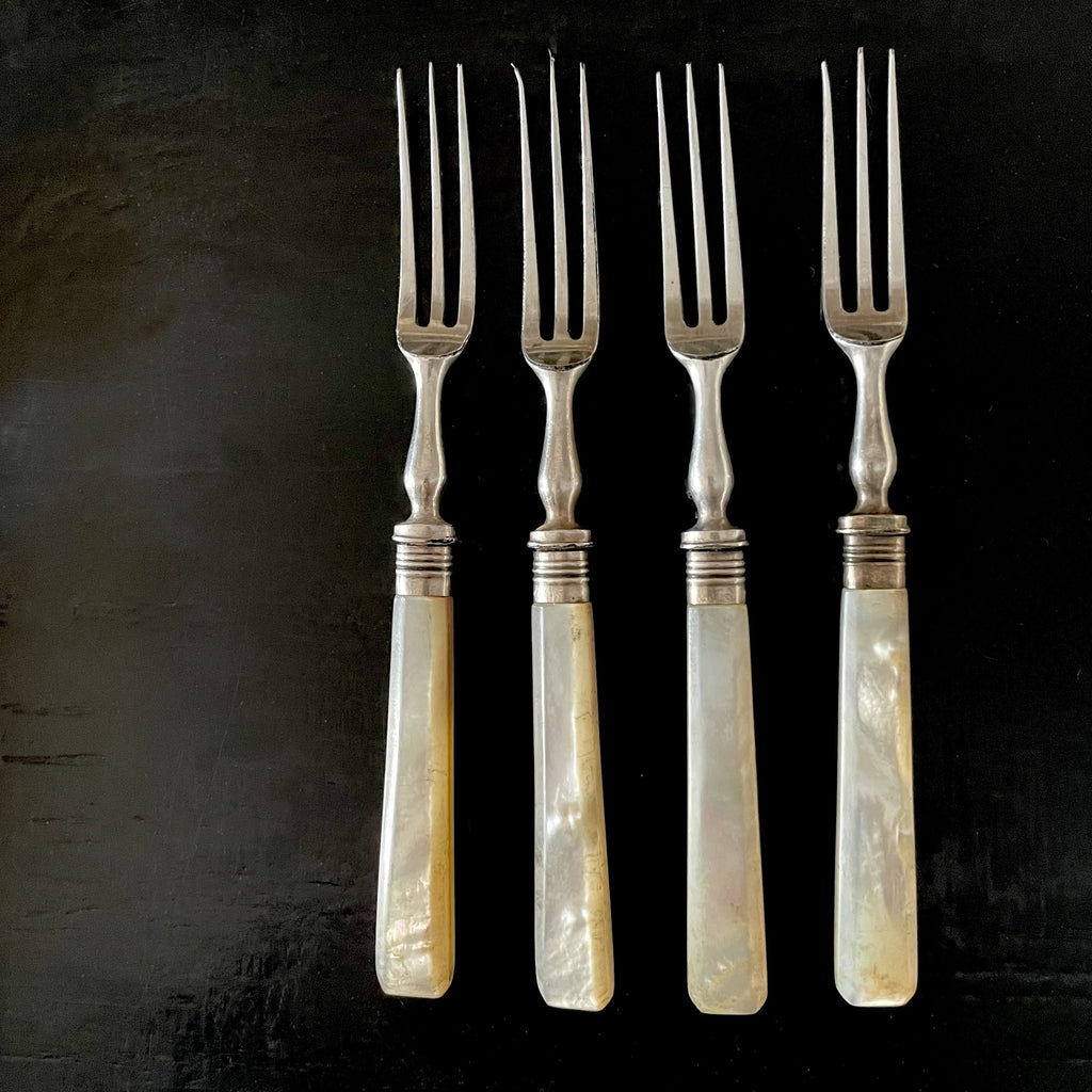 Four Silver Cake Forks